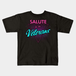 80's Retro Tribute For Hero Veterans Military Army Tribute Kids T-Shirt